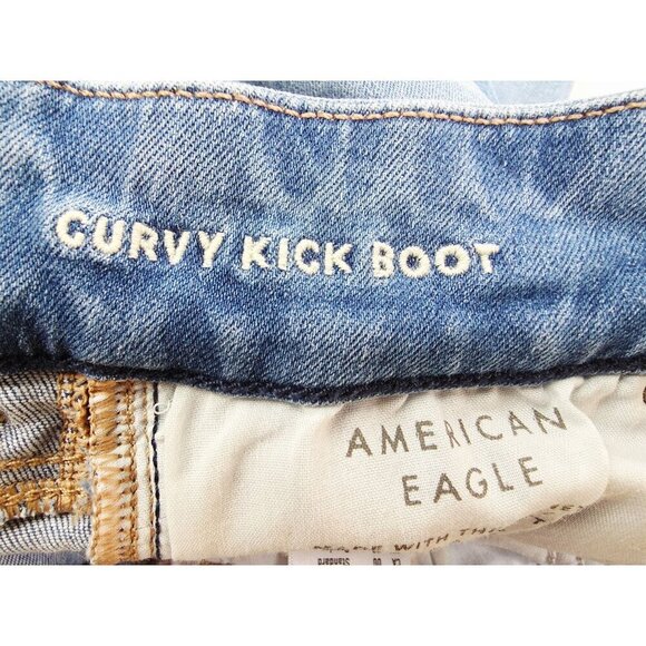 American Eagle Outfitters Size 00 Women 32" Inseam Curvy Kick Boot Stretch Jeans - Picture 5 of 13